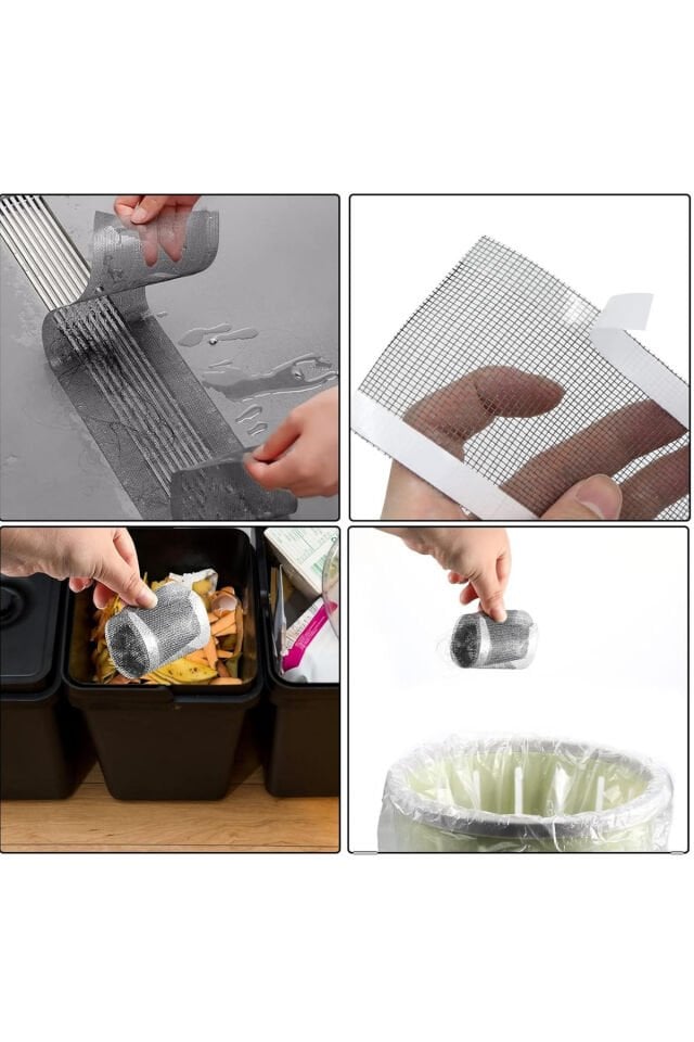 Mucit Home 10 Cm 4 Metre Çok Amaçlı Gider Süzgeci Sineklik Tamir Kiti Saç Kıl Tüy Tutucu