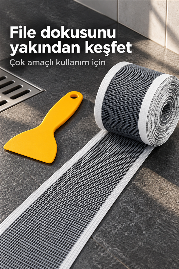 Mucit Home 10 Cm 4 Metre Çok Amaçlı Gider Süzgeci Sineklik Tamir Kiti Saç Kıl Tüy Tutucu