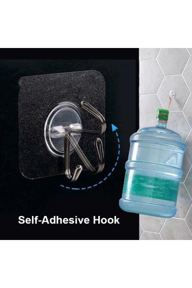 Mucit Home 10Lu Paket- Pratik Çok Amaçlı Güçlü Şeffaf Duvar Askısı Yapışkan Mutfak Banyo Askı