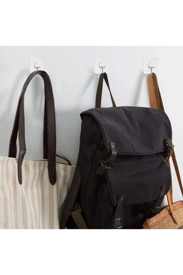 Mucit Home 10Lu Paket- Pratik Çok Amaçlı Güçlü Şeffaf Duvar Askısı Yapışkan Mutfak Banyo Askı