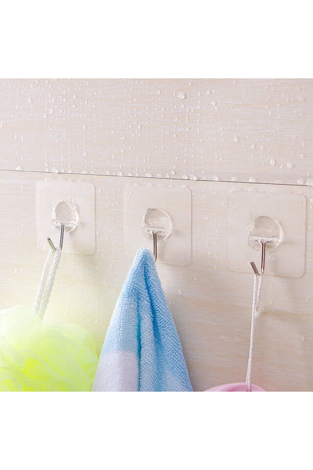Mucit Home 10Lu Paket- Pratik Çok Amaçlı Güçlü Şeffaf Duvar Askısı Yapışkan Mutfak Banyo Askı