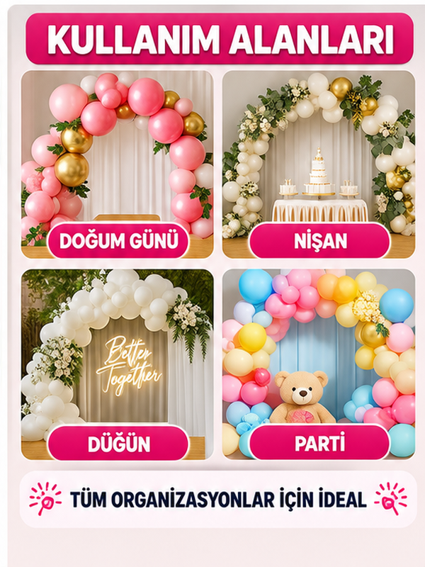 Mucit Home Çift Taraflı Yapışkan Balon Yapıştırma Bandı Sticker Damla Modeli Ve Uçan Balon Aparatı Yapıştırıcı