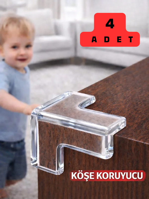 Mucit Home 4 lü Set Silikon Şeffaf Masa Kenarı Koruma Aparatı