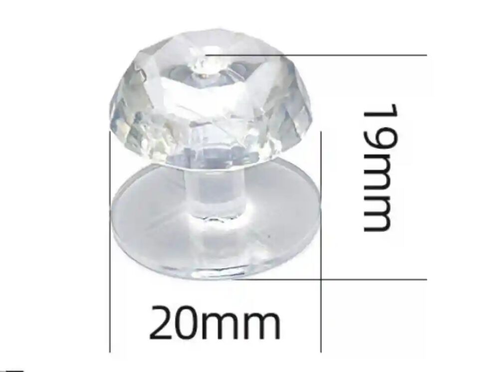 Mucit Home 4 Adet Çekmece Dolap Klozet Kapağı Şık Kristal Tasarım Çok Amaçlı Yapışkanlı Tutacak Buton