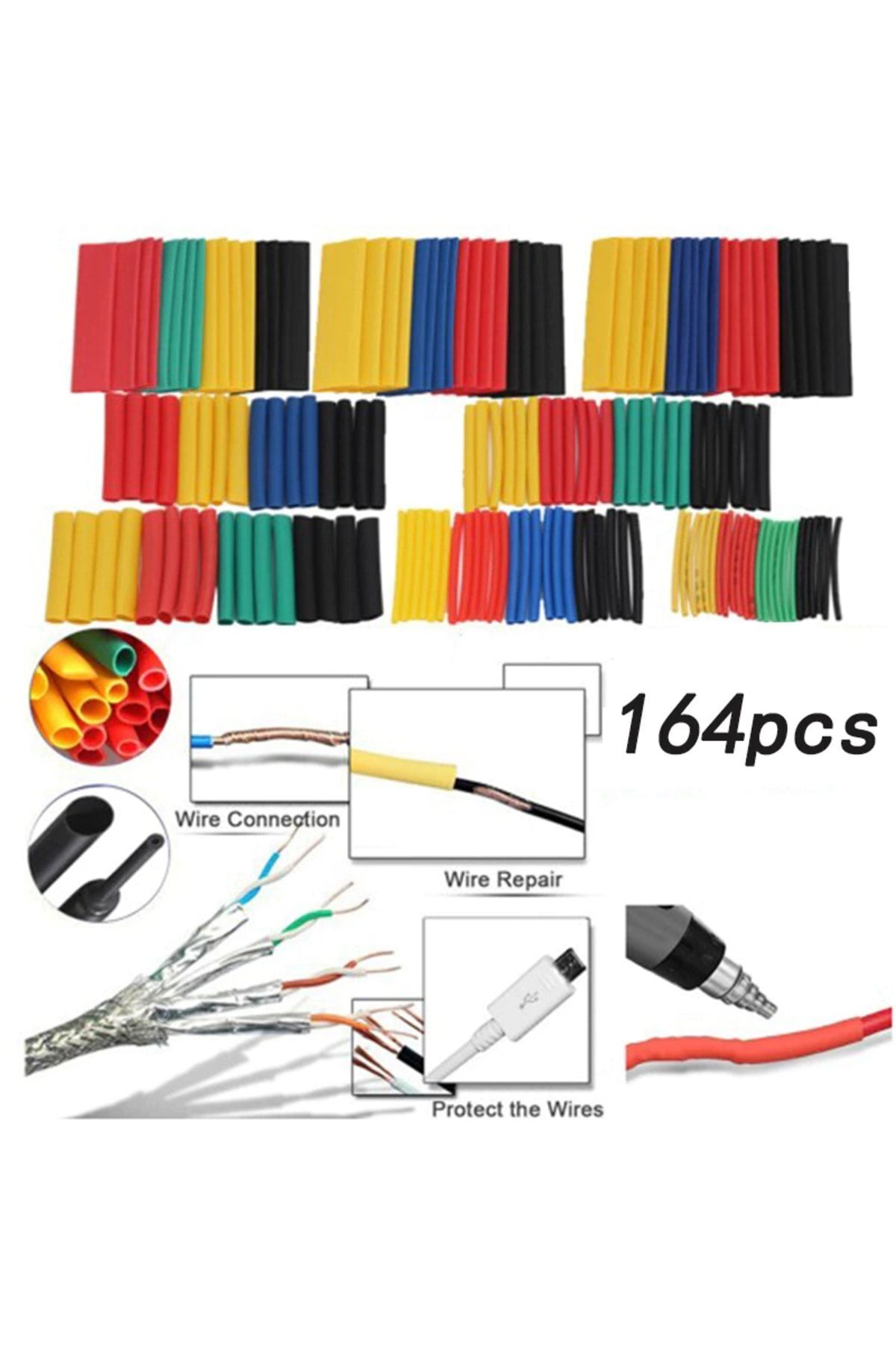 Mucit Home Makaron Set Isı Ile Daralan Kablo Seti 164 Parça 8 Boy