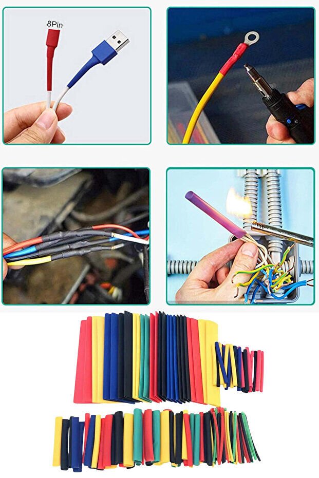 Mucit Home Makaron Set Isı Ile Daralan Kablo Seti 164 Parça 8 Boy