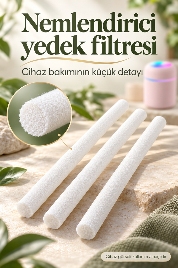Mucit Home Hava Nemlendirici Difüzör Buhar Makinesi Filtresi 12 Adet Filtre Yedek 10 cm