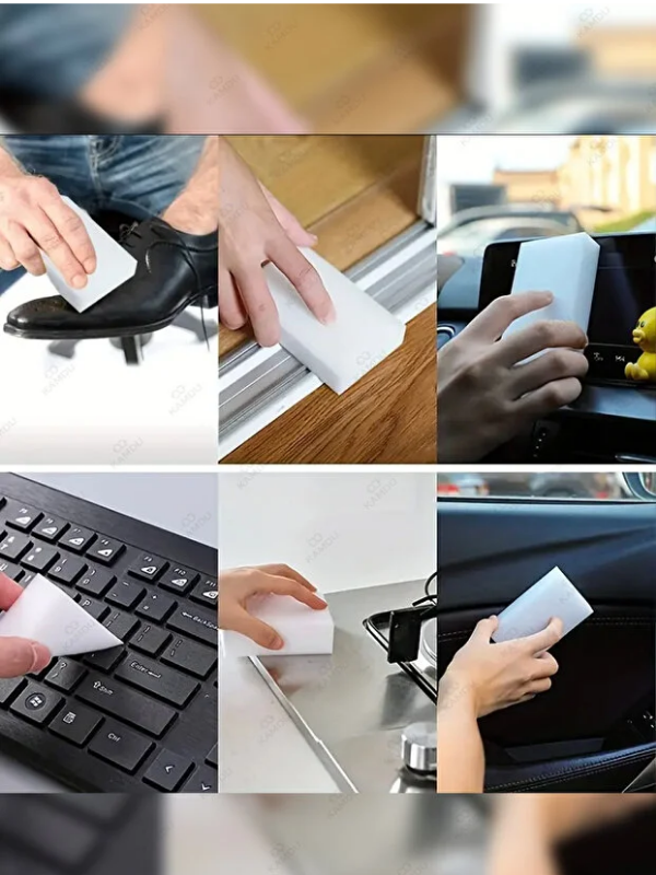 Mucit Home 3 Adet Melamin Sünger, Çizik Giderici Sünger, Duvar Temizleme Süngeri, Silgi Sünger, Sihirli Sünger