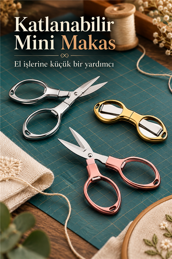 Mucit Home 1 Adet Katlanabilir Mini Demir Makas El İşi Ve Nakış İşleri Pratik Kullanım
