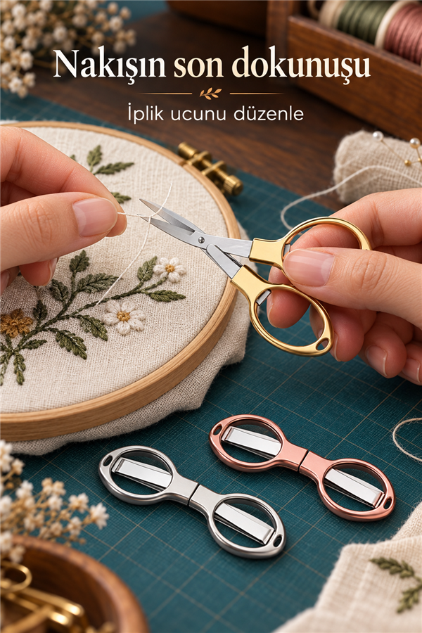 Mucit Home 1 Adet Katlanabilir Mini Demir Makas El İşi Ve Nakış İşleri Pratik Kullanım