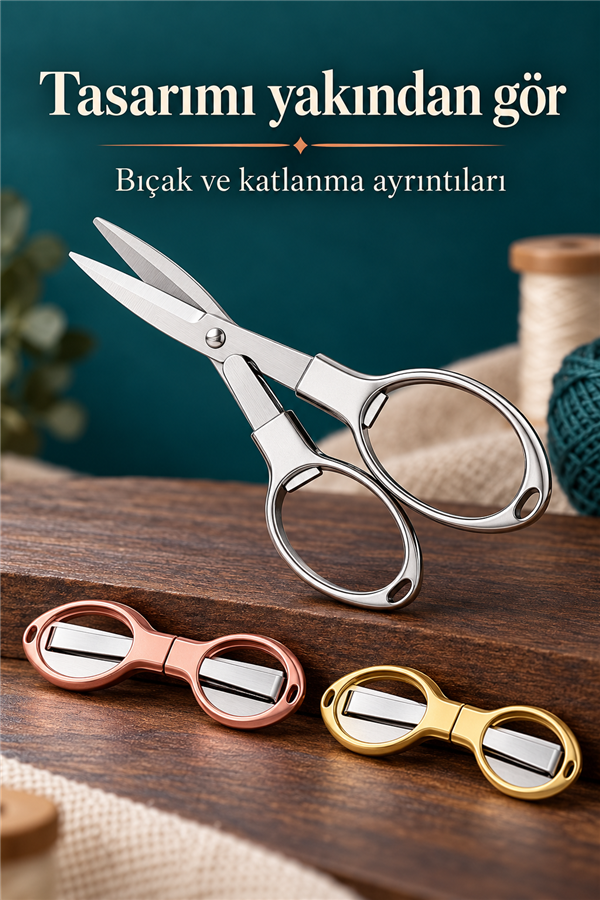 Mucit Home 1 Adet Katlanabilir Mini Demir Makas El İşi Ve Nakış İşleri Pratik Kullanım