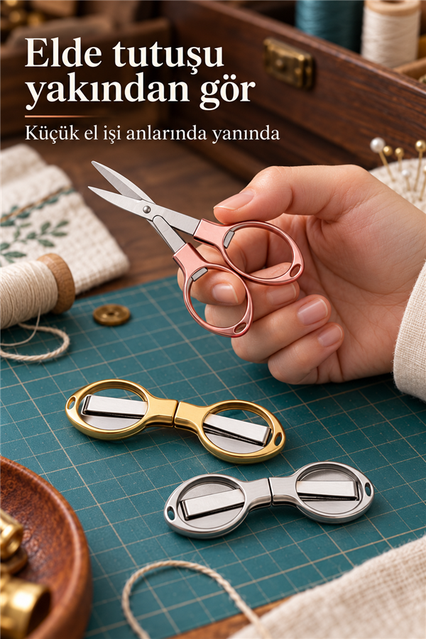 Mucit Home 1 Adet Katlanabilir Mini Demir Makas El İşi Ve Nakış İşleri Pratik Kullanım