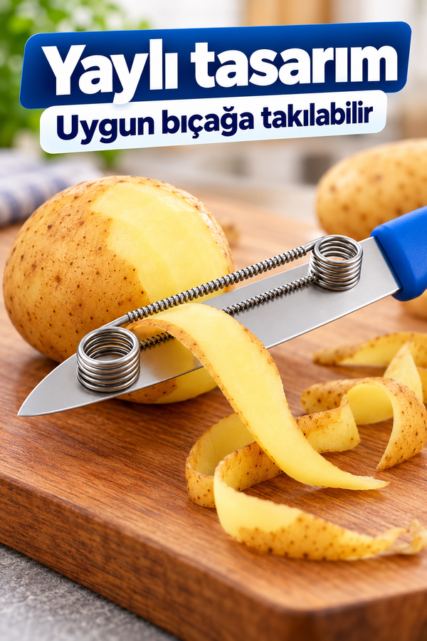 Mucit Home 2 Adet Bıçak İçin Sebze Meyve Soyma Aparatı – Paslanmaz Çelik Yaylı Soyacak Aparatı, Pratik Patates Havuç Salatalık Soyucu