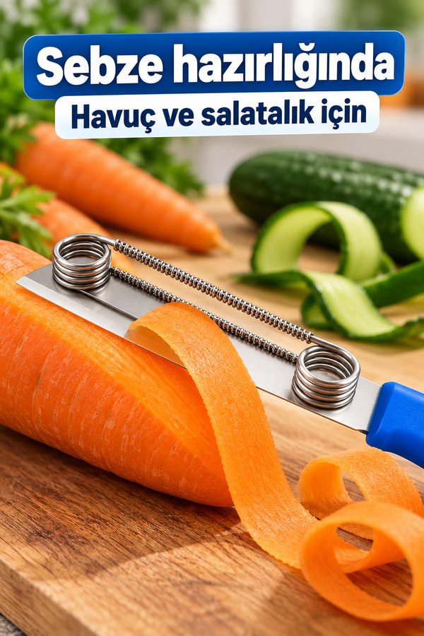 Mucit Home 2 Adet Bıçak İçin Sebze Meyve Soyma Aparatı – Paslanmaz Çelik Yaylı Soyacak Aparatı, Pratik Patates Havuç Salatalık Soyucu