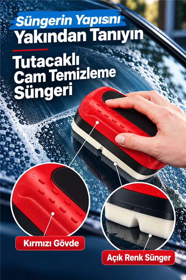Mucit Home Araç Yağ Filmi Temizleme Süngeri Kuş Pisliği Yağmur Çamur Temizleme Süngeri Cam Ayna Parlatıcı