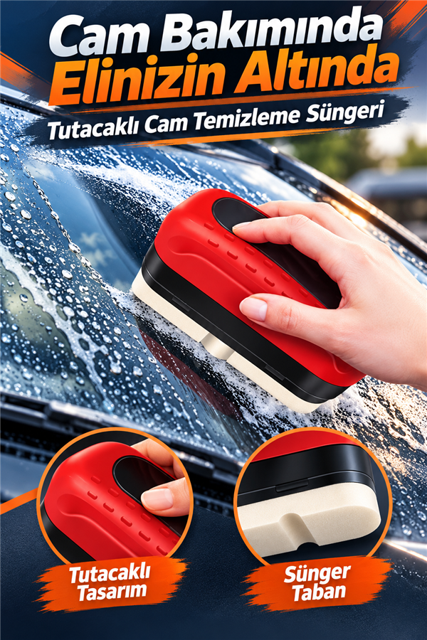 Mucit Home Araç Yağ Filmi Temizleme Süngeri Kuş Pisliği Yağmur Çamur Temizleme Süngeri Cam Ayna Parlatıcı