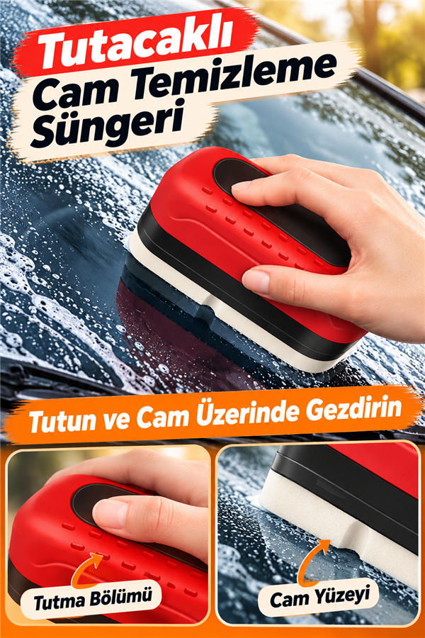 Mucit Home Araç Yağ Filmi Temizleme Süngeri Kuş Pisliği Yağmur Çamur Temizleme Süngeri Cam Ayna Parlatıcı