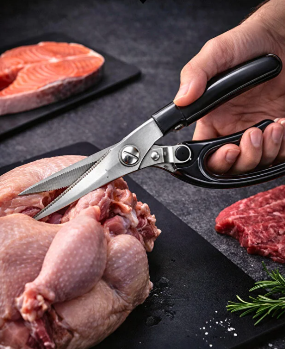 Mucit Home Paslanmaz Çelik Mutfak Makası Tavuk Makası Et Balık Kesici Profesyonel Makas