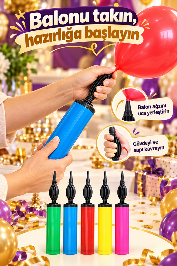 Mucit Home Çift Taraflı Hızlı Balon Şişirme Pompası