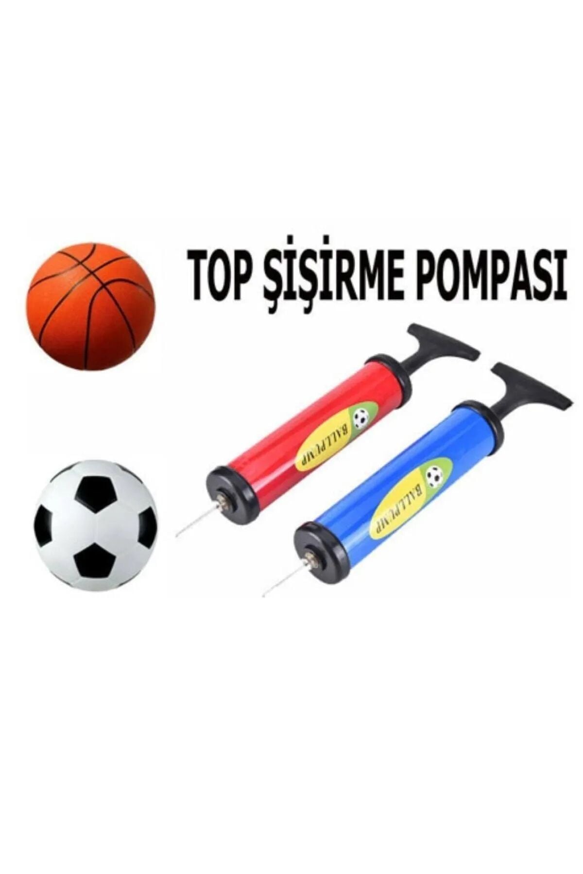 Mucit Home Premium Portatif Şişirme El Pompası Bisiklet Ve Top Hava Şişirme Aparatı