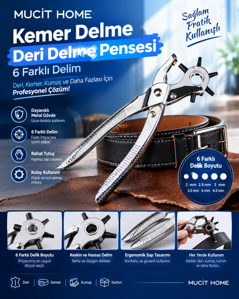 Mucit Home   Kemer Delme Deri Delme Pensesi 6 Farklı Delim