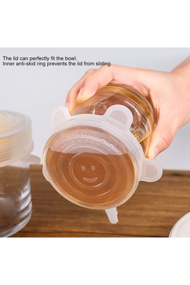 Mucit Home Silikon Kapak 6 Adet Esnek Silikon Kapak 6 Boy Tekrar Kullanılabilir Streç Kapak