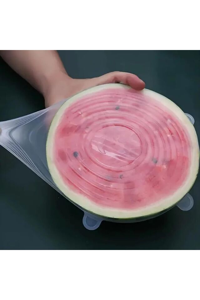 Mucit Home Silikon Kapak 6 Adet Esnek Silikon Kapak 6 Boy Tekrar Kullanılabilir Streç Kapak