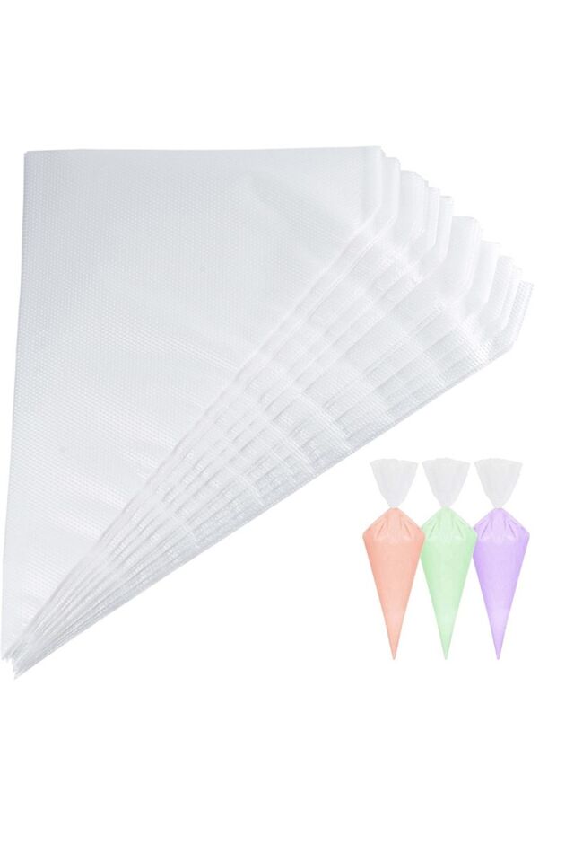 Mucit Home 100 ADET Büyük Boy Kullan At Pasta Krema Sıkma Torbası-100 ADET Krema Sıkma Torbası