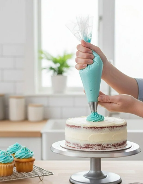 Mucit Home 100 ADET Büyük Boy Kullan At Pasta Krema Sıkma Torbası-100 ADET Krema Sıkma Torbası