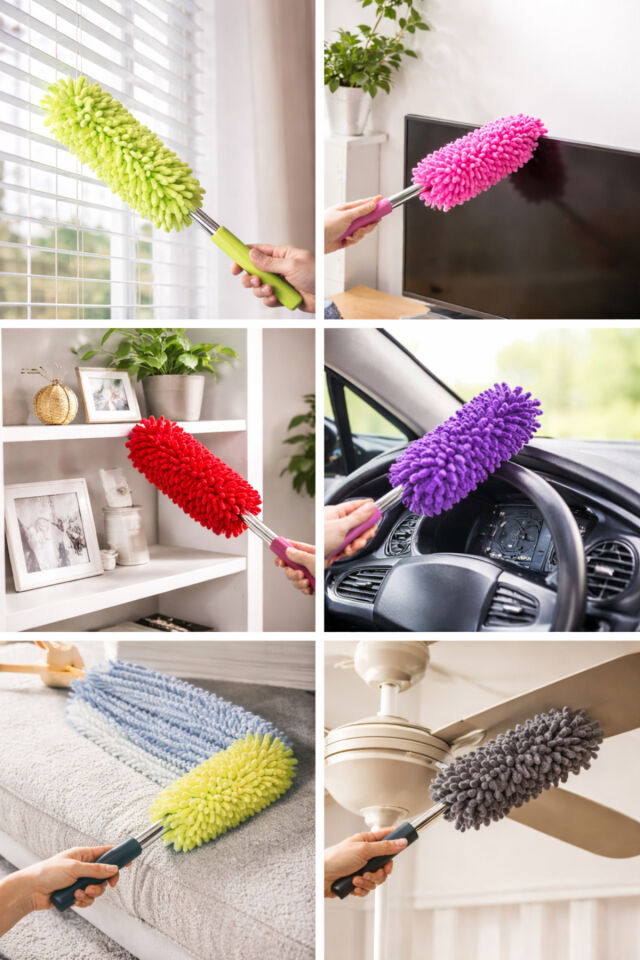 Mucit Home Teleskopik Uzayabilen Mikrofiber Toz Alma Fırçası 25-75 cm