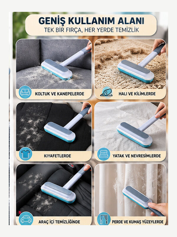 Mucit Home Tüy Toplama Fırçası Kedi Köpek Tüyü Temizleyici Koltuk Halı Tüy Temizleme
