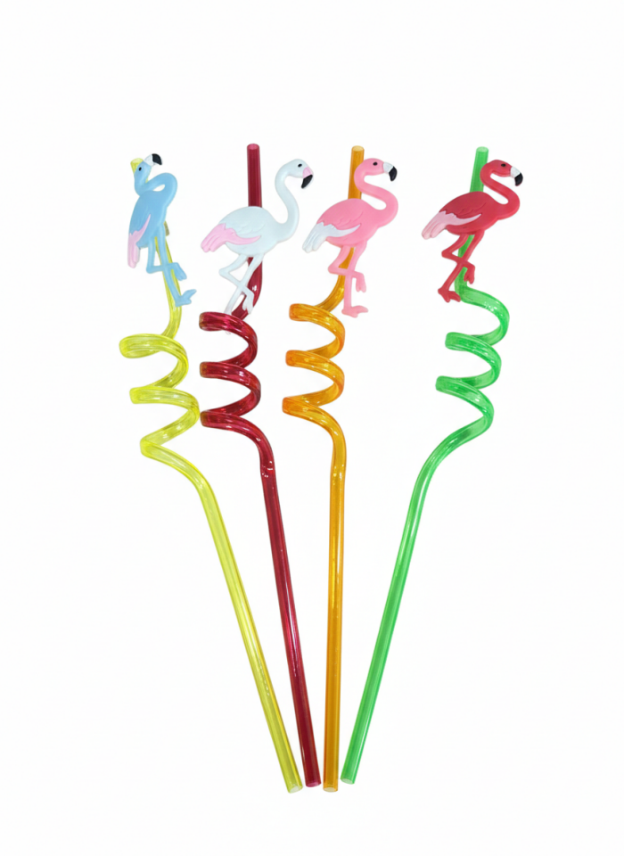 Mucit Home Sevimli Renkli Emojili Pipet- Kokteyl Ev Dekorasyon Renkli Pipet 4 Lü Figürlü Parti Doğum Günü