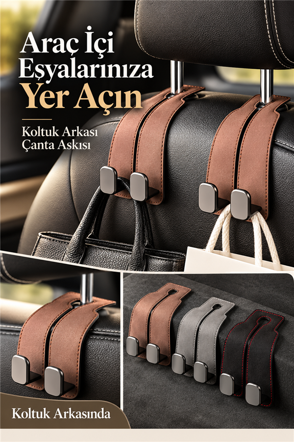 Mucit Home Araç Koltuk Arkası Poşet Askısı -Telefon Tutucu