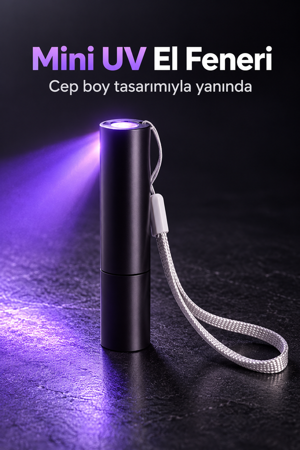 Mucit Home Mor Işık El Feneri Mini Cep Boy Oje Kurutucu Gerçek Para Kontol LED UV