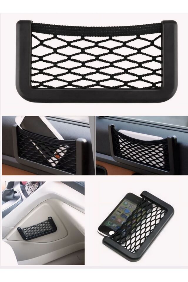 Mucit Home Araç İçi Telefon Tutucu Torpidoya Yapışan File/ Araba Karavan Düzenleyici Organizer File