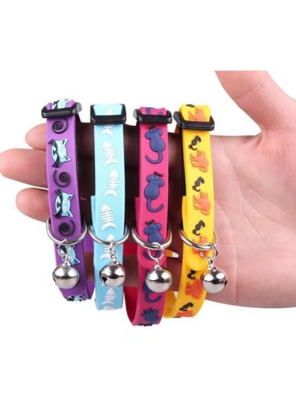 Mucit Home   Çıngıraklı Zilli Sevimli Renkli Slikon Kedi Köpek Boyun Tasması
