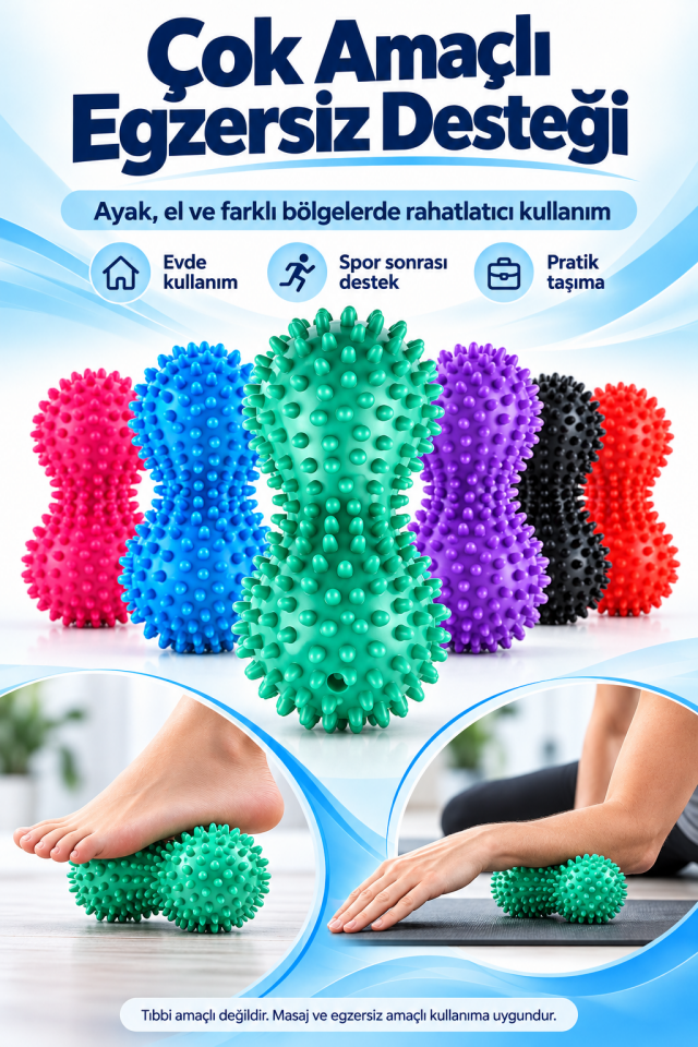 Mucit Home Dikenli Egzersiz Topu El Ayak Topuk Dikeni Masaj Duyu Topu Tetik Noktası Tedavisi Derin Nokta Masajı