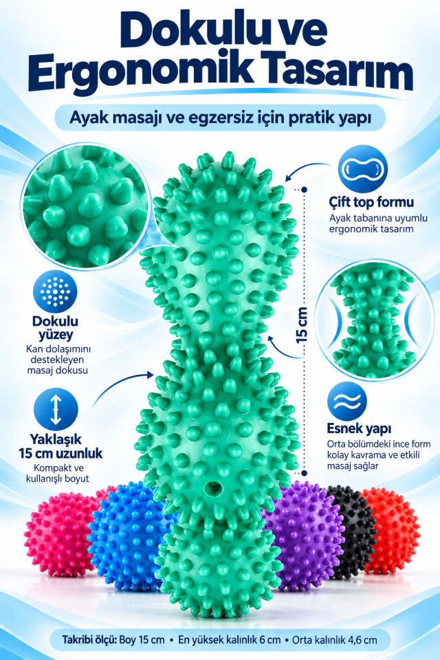 Mucit Home Dikenli Egzersiz Topu El Ayak Topuk Dikeni Masaj Duyu Topu Tetik Noktası Tedavisi Derin Nokta Masajı