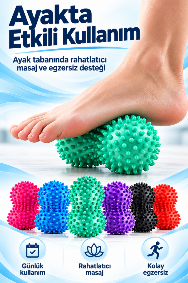 Mucit Home Dikenli Egzersiz Topu El Ayak Topuk Dikeni Masaj Duyu Topu Tetik Noktası Tedavisi Derin Nokta Masajı