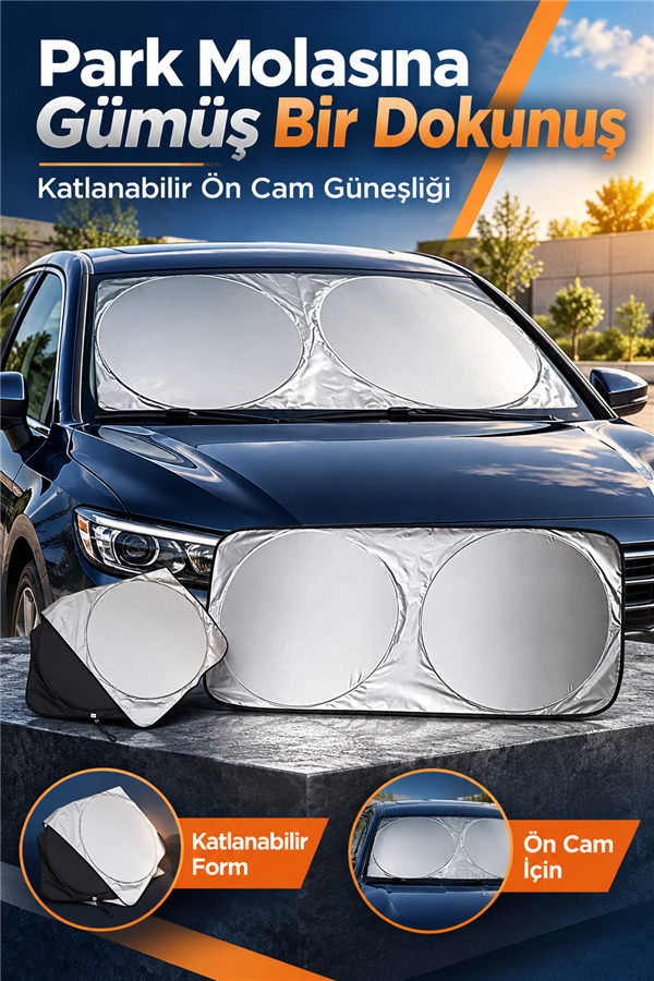 Tüm Araçalara Uygun Oto Ön Cam Güneşliği - Numaratör Hediyeli