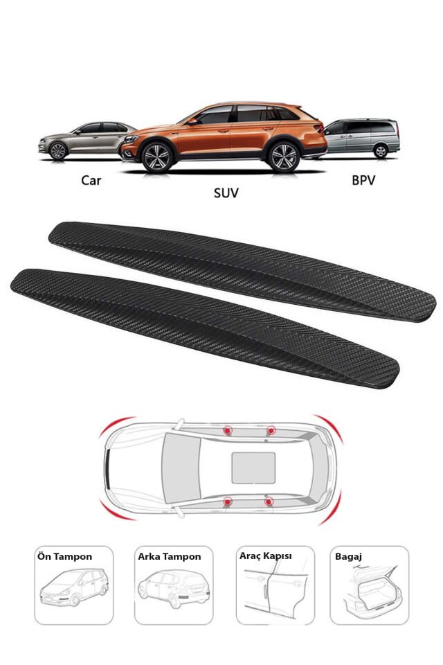Mucit Home Araçlar İçin Dayanıklı 2 Adet Esnek Tampon Koruma Bandı Çizik Darbe ve Mini Hasar Çarpma Önleyici