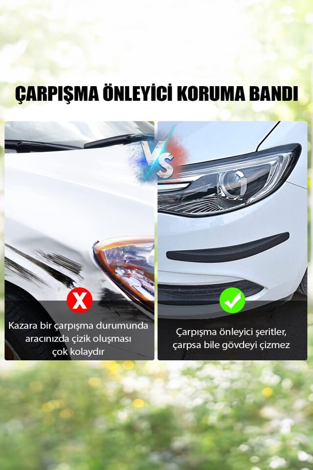 Mucit Home Araçlar İçin Dayanıklı 2 Adet Esnek Tampon Koruma Bandı Çizik Darbe ve Mini Hasar Çarpma Önleyici