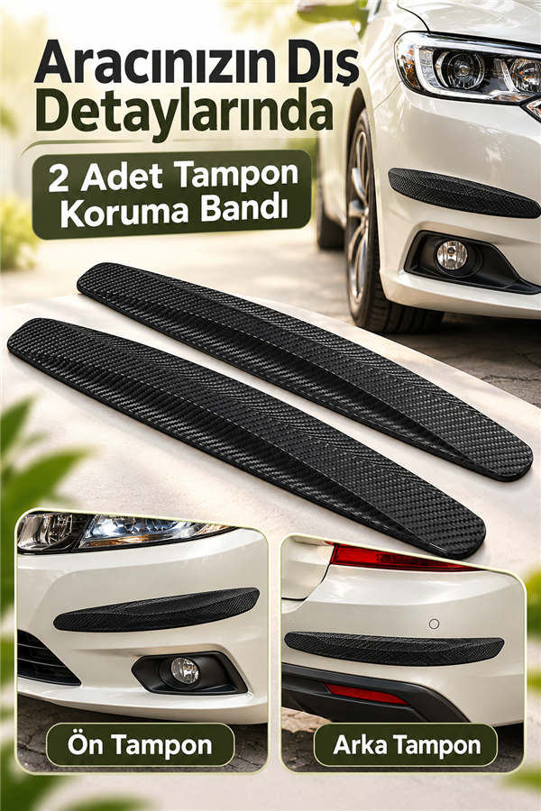Mucit Home Araçlar İçin Dayanıklı 2 Adet Esnek Tampon Koruma Bandı Çizik Darbe ve Mini Hasar Çarpma Önleyici