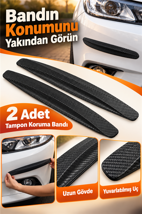 Mucit Home Araçlar İçin Dayanıklı 2 Adet Esnek Tampon Koruma Bandı Çizik Darbe ve Mini Hasar Çarpma Önleyici