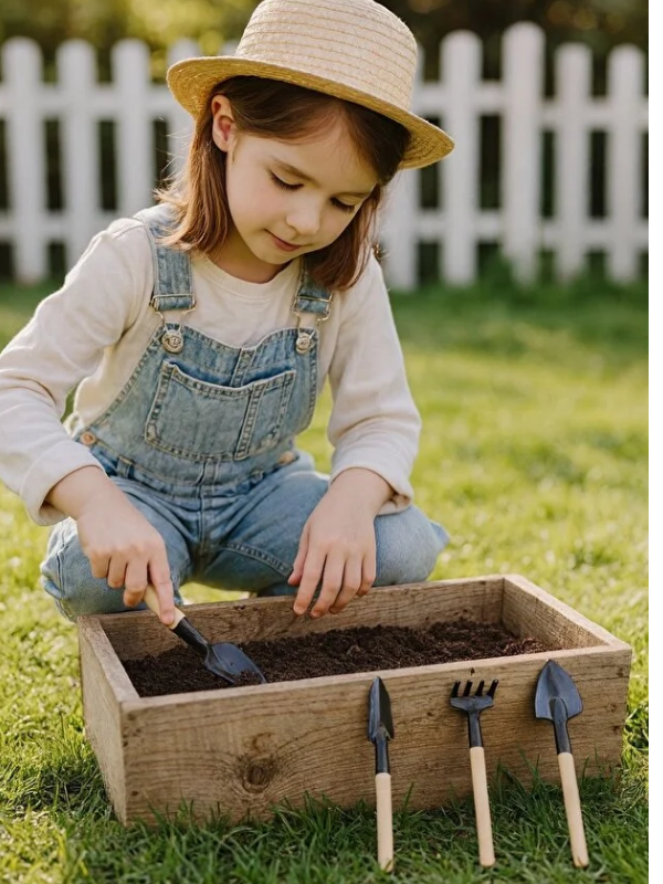 Mucit Home 3’lü Mini Bahçe Seti Kürek Tırmık Çapa El Aletleri Saksı, Balkon ve Çiçek Dikim Bahçe Malzemeleri
