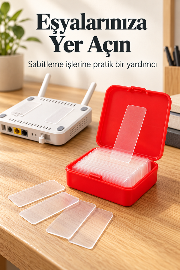 Mucit Home   Çok Amaçlı Çift Taraflı Bant Eşya Sabitleme Bandı 60 adet