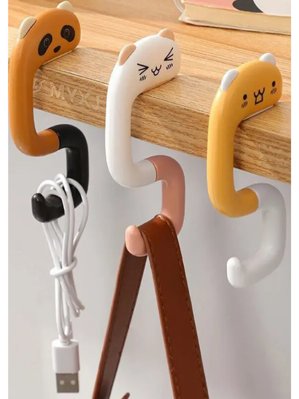 Mucit Home Çocuk Sıra Askısı Mobilya Askı Çanta Şapka Kablo Sevimli Figürlü Katlanabilir Kanca 1Adet