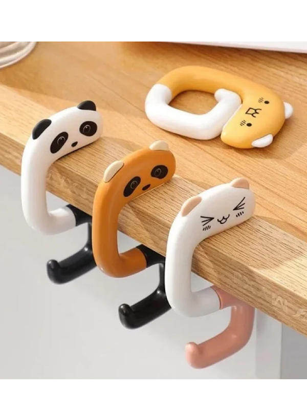 Mucit Home Çocuk Sıra Askısı Mobilya Askı Çanta Şapka Kablo Sevimli Figürlü Katlanabilir Kanca 1Adet