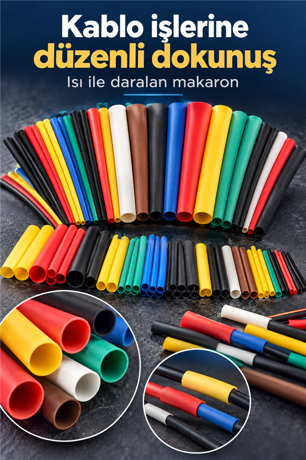 Mucit Home Makaron Set Isı Ile Daralan Kablo Seti 164 Parça 8 Boy