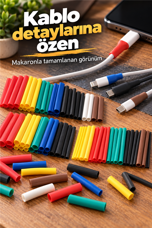 Mucit Home Makaron Set Isı Ile Daralan Kablo Seti 164 Parça 8 Boy